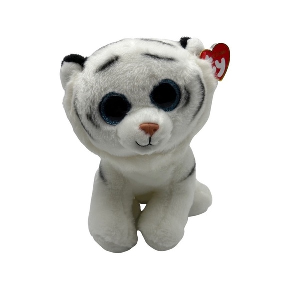Ty Beanie Baby Classic Tundra the‎ White Tiger Plush - Picture 1 of 9